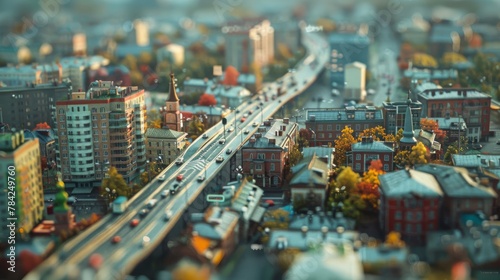photorealistic highway on town background Generated with Ai tools