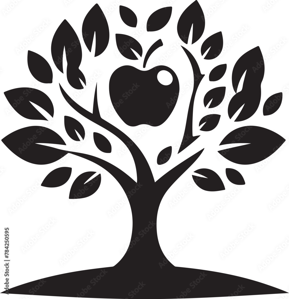 Obraz premium Apple tree vector logo icon silhouette (61).eps