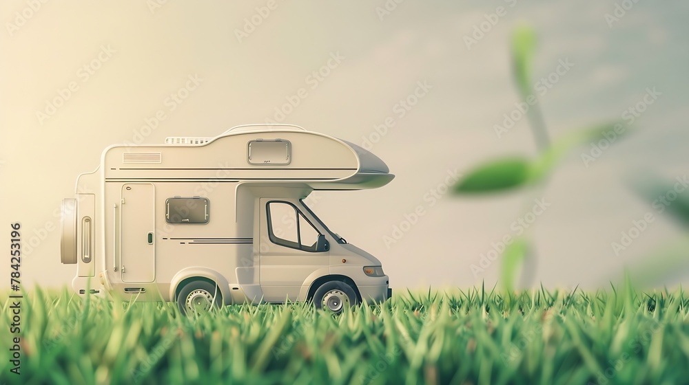 Generative AI : Family vacation travel RV, holiday trip in motorhome, Generative AI : Family vacation travel RV, holiday trip in motorhome,