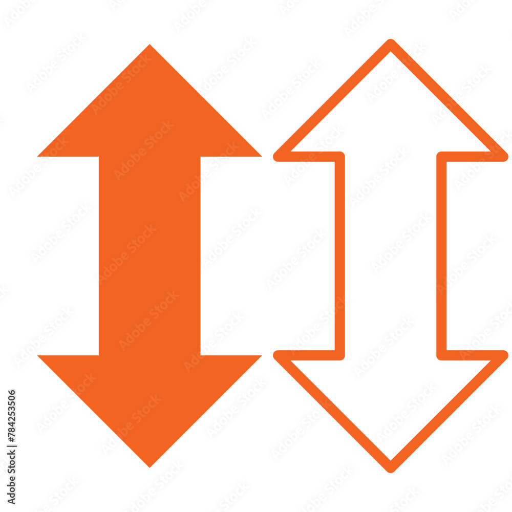 Vector illustration of a black arrow pointing both sides, right and left Vector illustration of a black arrow pointing both sides, right and left