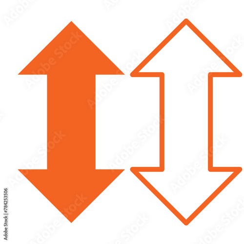 Vector illustration of a black arrow pointing both sides, right and left