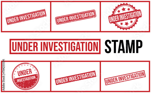 Under Investigation Rubber Stamp Set Vector