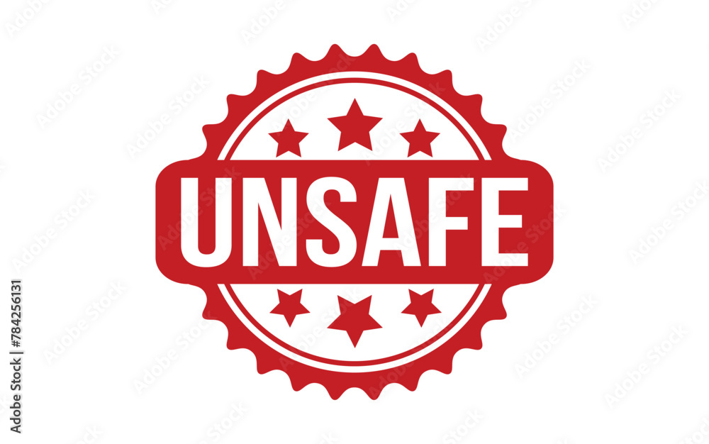 Red Unsafe Rubber Stamp Seal Vector Red Unsafe Rubber Stamp Seal Vector