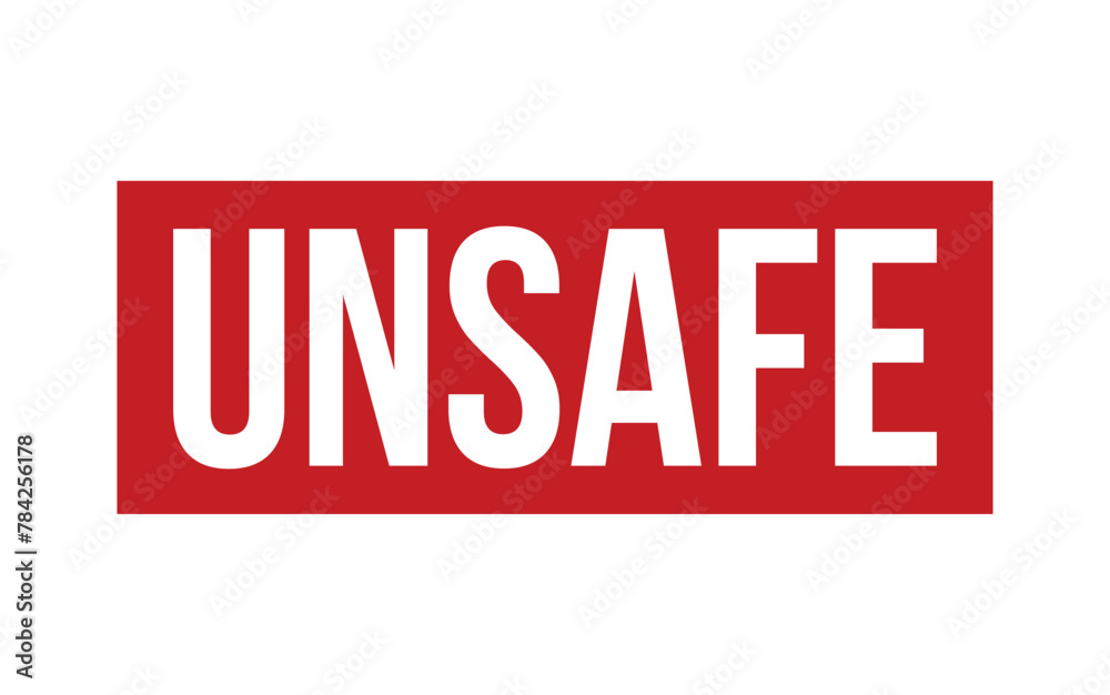 Unsafe Rubber Stamp Seal Vector