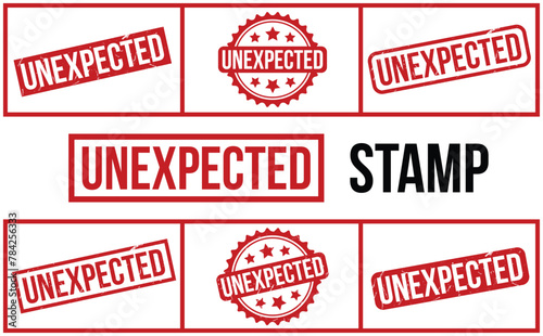 Unexpected rubber grunge stamp set vector