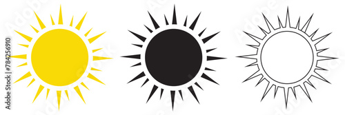 Sun icons vector isolated on white background. Shine sun ray set. Sunshine vector sign. Sunset icon collection. Abstract art. vector illustration. EPs 10