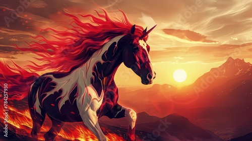 horse on sunset background © Sundas