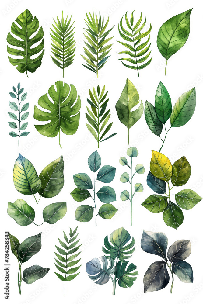 Obraz premium Pflanzensammlung, Aquarell