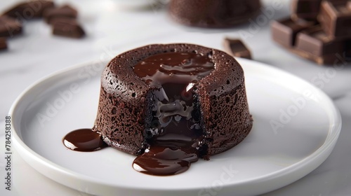 A chocolate dessert with a hole in the middle