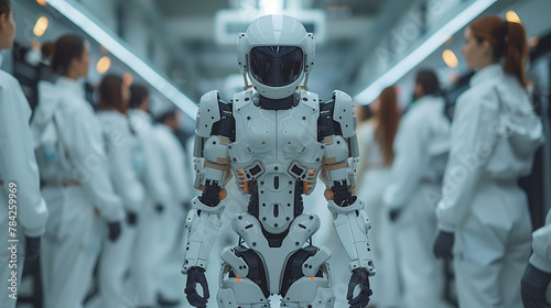 Wallpaper Mural humanoid robot and engineers in the lab Torontodigital.ca