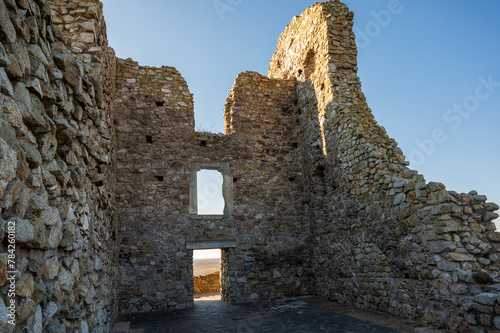 Part of Devin Castle in Bratislava. Stone walls.