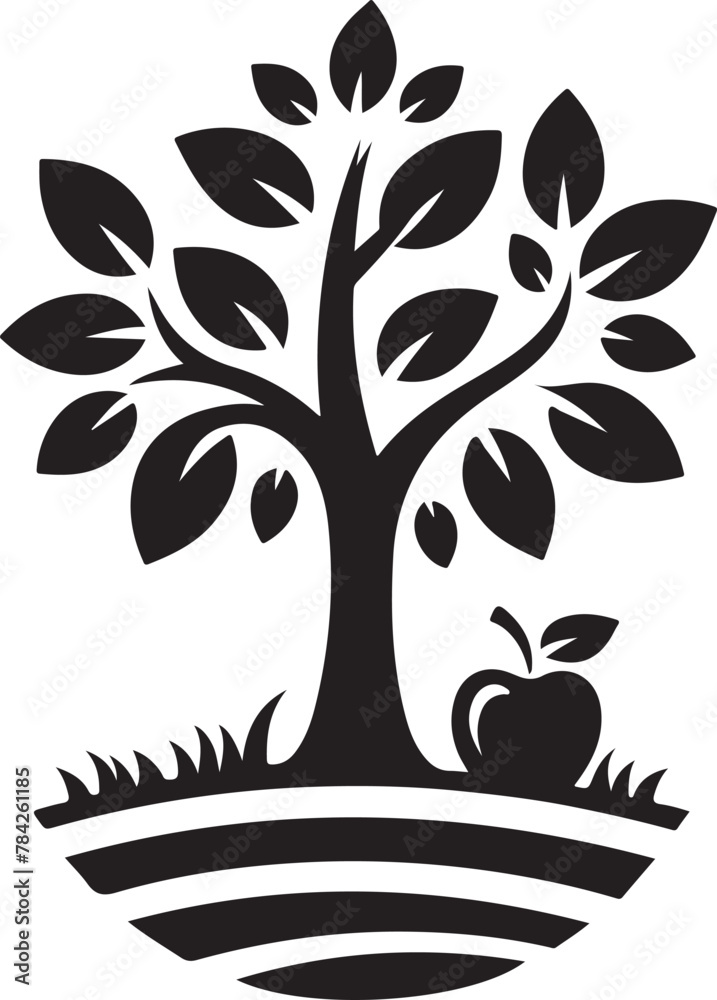 Obraz premium Apple tree vector logo icon silhouette (130).eps