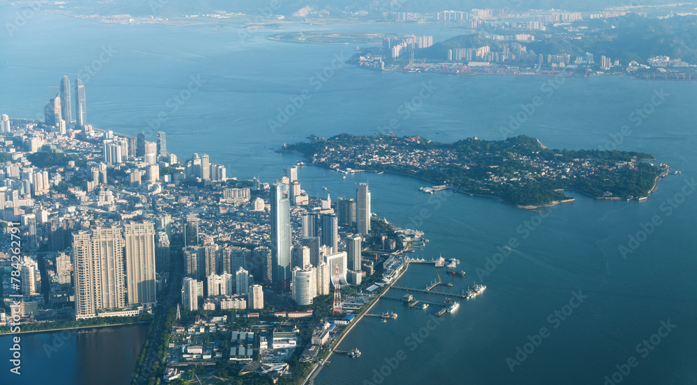 Aerial view of Gulangyu Island in Xiamen