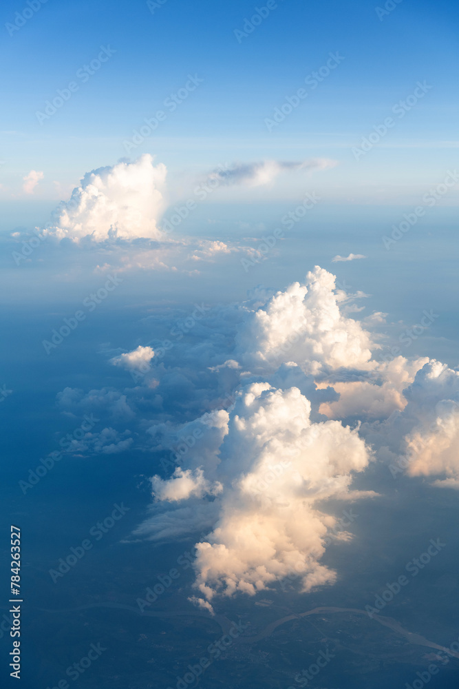 Aerial view of white large cloud