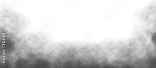 Dark fog or smoke on transparent white background. Vector illustration