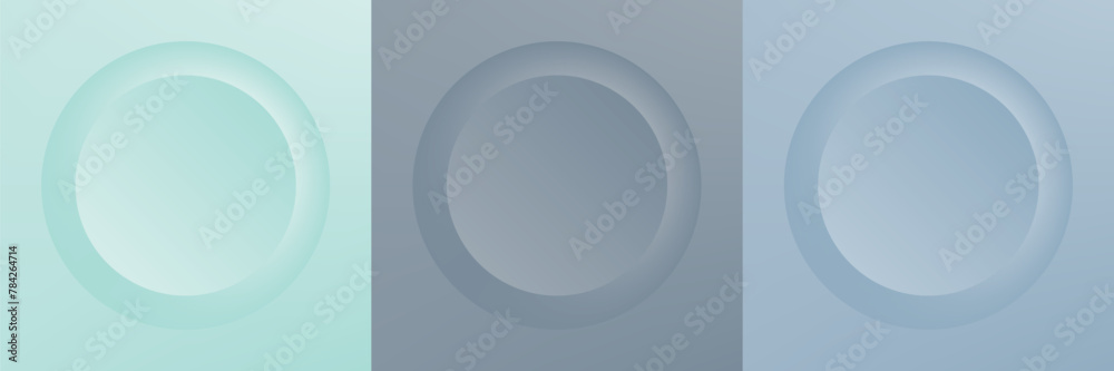 Set of abstract 3d beige, different color circle frame design for cosmetic product. Collection of trendy color geometric background with copy space. Top view scene. Vector EPS10 Set of abstract 3d beige, different color circle frame design for cosmetic product. Collection of trendy color geometric background with copy space. Top view scene. Vector EPS10