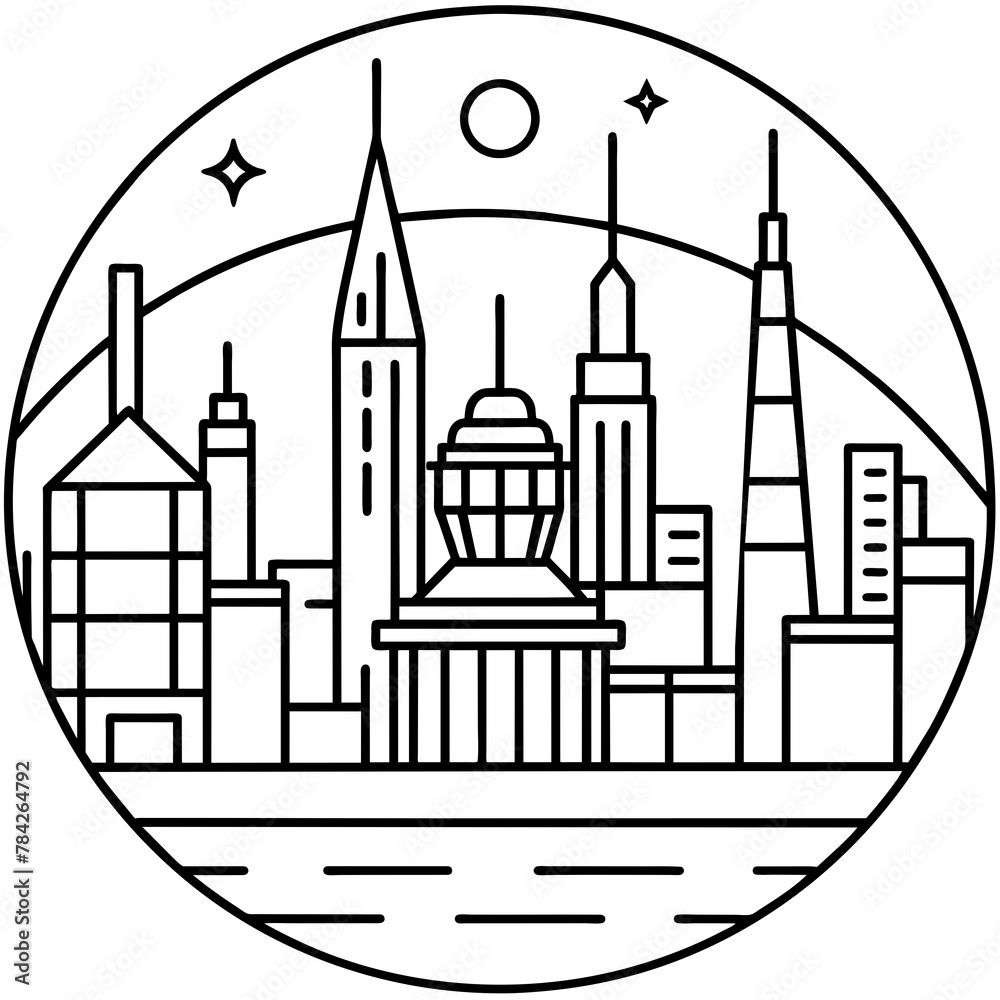 Fototapeta premium Future city vector illustration. 