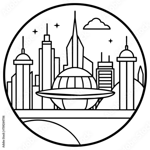        Future city vector illustration.
