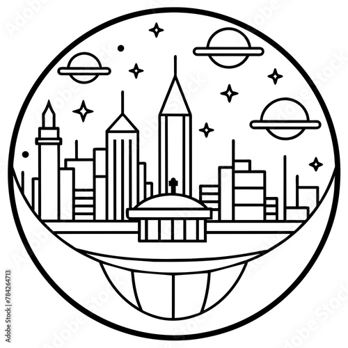        Future city vector illustration.
