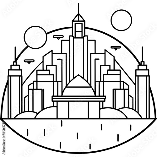        Future city vector illustration.
