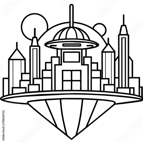        Future city vector illustration.
