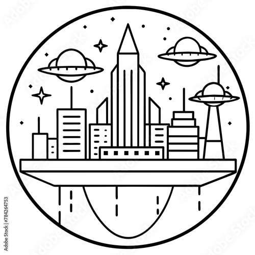        Future city vector illustration.
