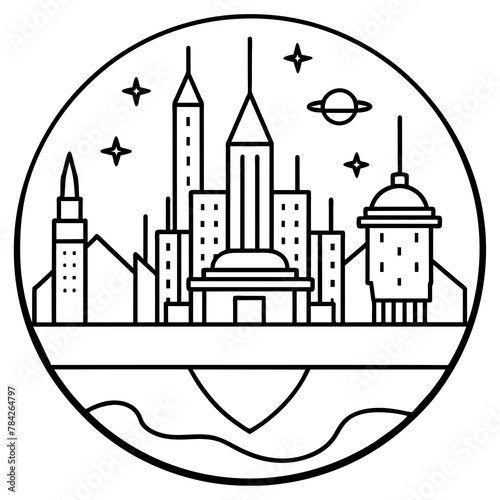       Future city vector illustration.
