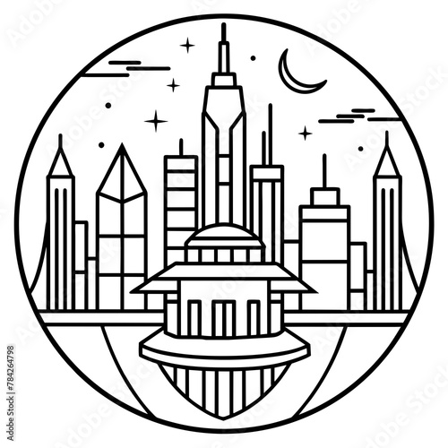        Future city vector illustration.
