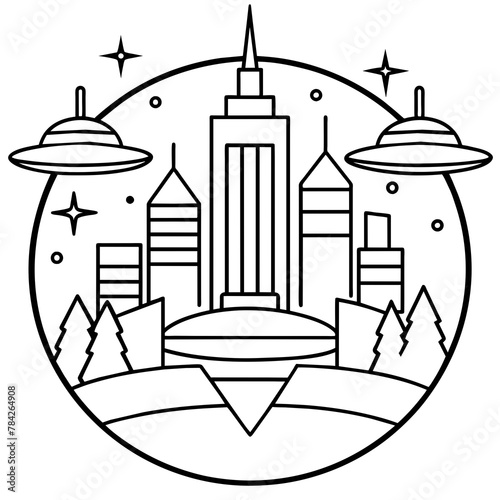        Future city vector illustration.
