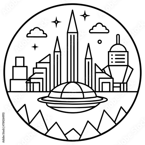        Future city vector illustration.
