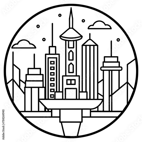        Future city vector illustration.
