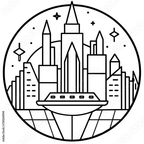        Future city vector illustration.
