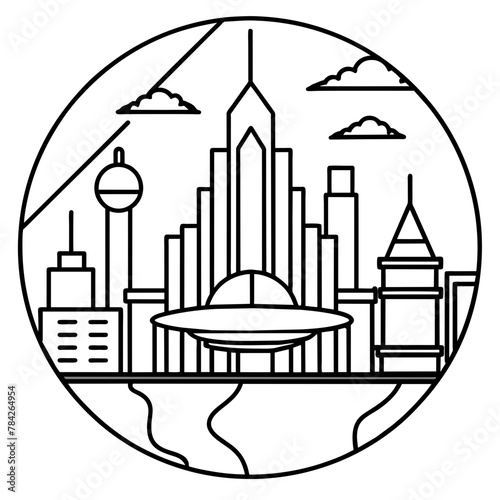        Future city vector illustration.
