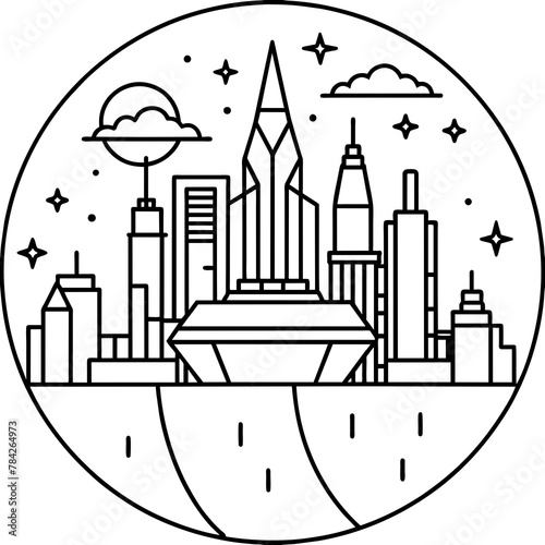        Future city vector illustration.
