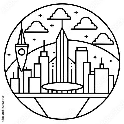        Future city vector illustration.
