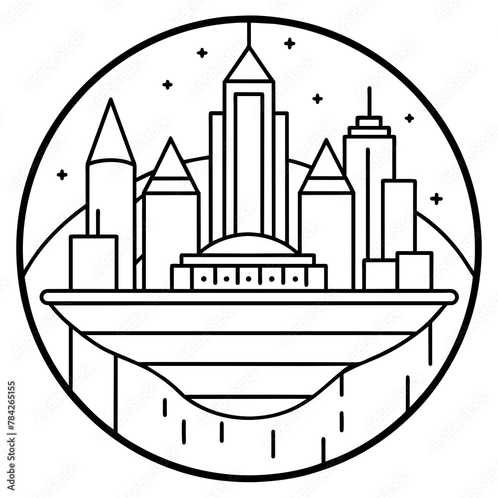 Naklejka premium Future city vector illustration. 