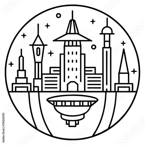        Future city vector illustration.
