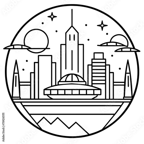        Future city vector illustration.
