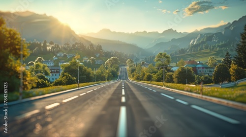 photorealistic highway on town background Generated with Ai tools