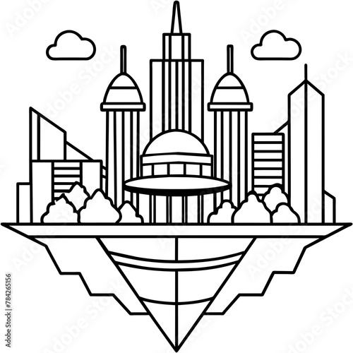        Future city vector illustration.
