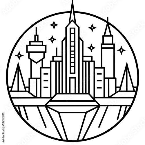        Future city vector illustration.

