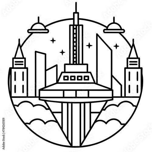        Future city vector illustration.
