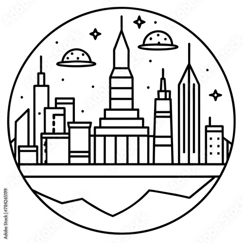        Future city vector illustration.
