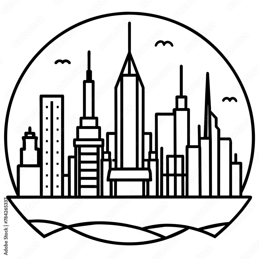 Future city vector illustration.