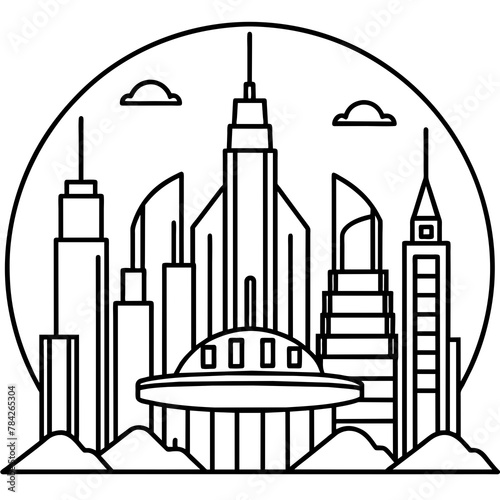 Future city vector illustration.