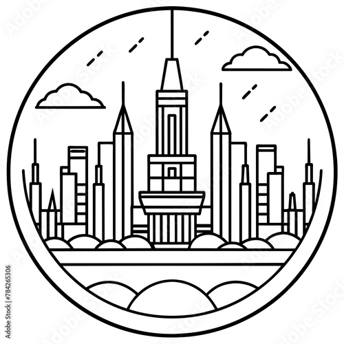 Future city vector illustration.