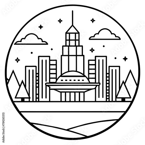 Future city vector illustration.
