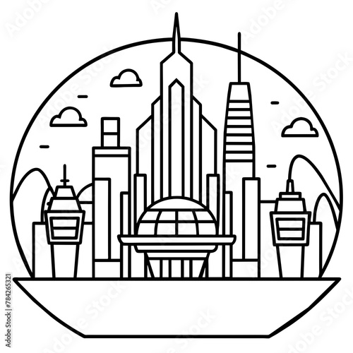 Future city vector illustration.