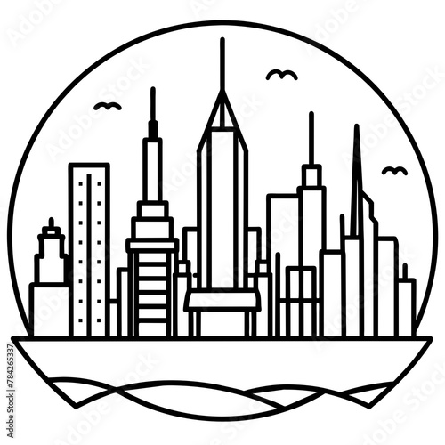 Future city vector illustration.