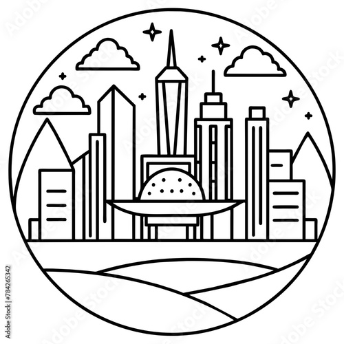 Future city vector illustration.